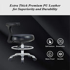 Ergonomic Home Office Desk Chair - Adjustable Task Chair with Lumbar Support, Foot Ring and Rolling casters for Computer,Hospital,Clinic,Dental Hygienist