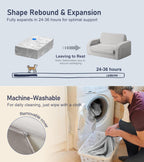 little dove 3-in-1 Extra Wide Convertible Kids Couch, Flip Open Kid Sofa, Machine-Washable Kid Couch for Girls, Kids Sofa for Fun Playtime, Gray