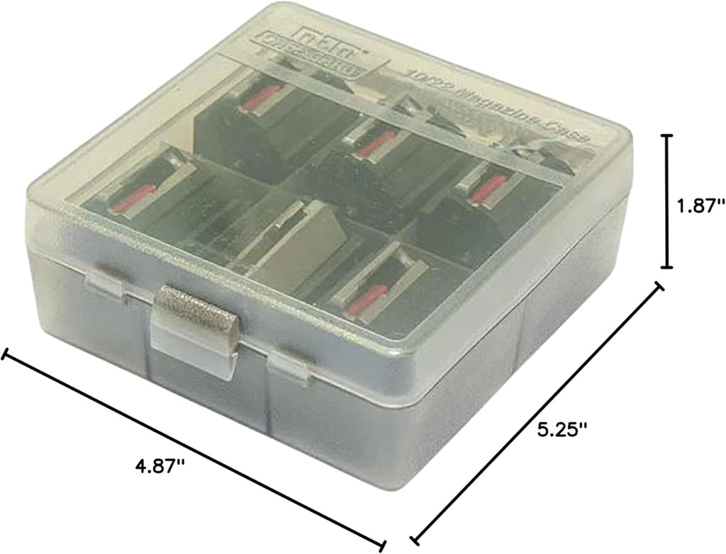 MTM TMC1022 Tactical Magazine Case 10/22 Rotary Magazine Case, Stackable, USA Made, Clear Smoke