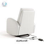 Storkcraft Santa Monica Power Recliner Swivel Glider (Ivory Basketweave) – Effortless Electronic Power Recline, USB-A & USB-C Charger
