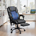 HOFFREE Executive Office Chair with Adjustable Lumbar Support High Back Computer Chair with Adjustable Headrest Reclining Home Office Desk Chair with Foot Rest,Black