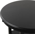 SogesHome Solid Wood Round End Table with Storage Shelf, Heavy Duty Small Kitchen Table for 2-4 People, Rustic Modern Space Saving Side Desk for Living Room, Bedroom, Kitchen, Office, Hallway