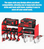 CCCEI Pack of 2 Modular Power Tools Organizer, Drills and Battery Storage Wall Mount, Garage Shop Organization, Anniversary, Birthday, Gifts for Men, Father, Red.