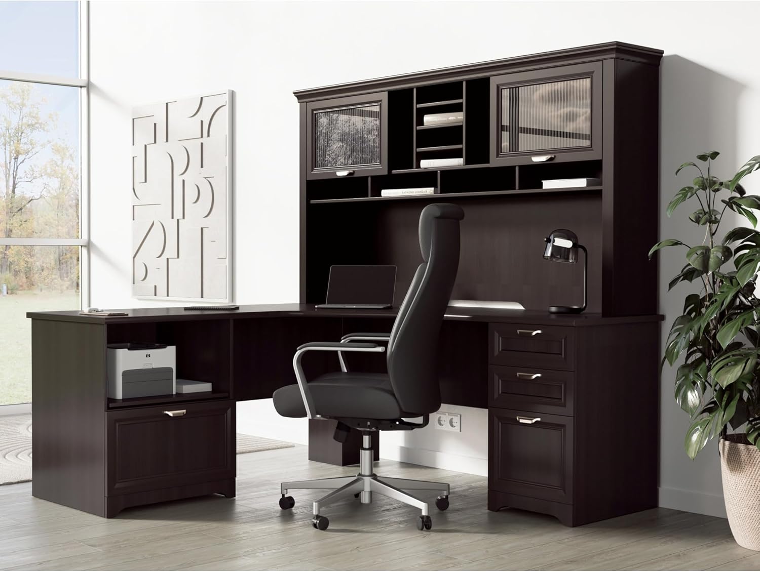 Realspace® Magellan Performance 71"W Hutch For L-Shaped Corner Desk, Espresso