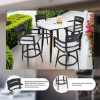 Modern Outdoor Bar Stools Set of 2 Swivel Patio Bar Chairs with 360° Rotation and Cushion with Sunbrella Fabric Weather-Resistant Aluminum Frame Patio Bar Stool for Deck Garden