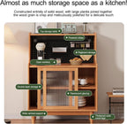 Cabinet with Doors Storage & Adjustable Shelves, Farmhouse Kitchen Pantry, Pantry Cabinet, Freestanding Kitchen Cupboard, for Coffee Bar, Dining Room, Table Top-Retro(Black,80cm/31.4in)