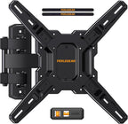 Perlegear Full Motion TV Mount for Most 26–65 inch Flat or Curved TVs up to 82 lbs, Wall Mount TV Bracket with Articulating Arms, Tool-Free Tilt, Swivel, Extension, Max VESA 400x400mm, PGMF3