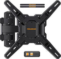 Perlegear Full Motion TV Mount for Most 26–65 inch Flat or Curved TVs up to 82 lbs, Wall Mount TV Bracket with Articulating Arms, Tool-Free Tilt, Swivel, Extension, Max VESA 400x400mm, PGMF3