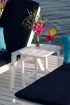 Polywood Adirondack Chair & 18" Side Table Bundle, Sand