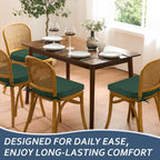 Basic Beyond Chair Cushions for Dining Chairs with Ties and Removable Cover, 2" Thick Seat Cushions for Kitchen Chairs, Set of 4, 17" x 16", Forest Green