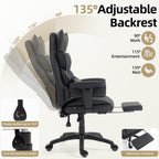 Office Chair,Executive Ergonomic Office Chair with Pocket Spring Cushion, High Back Computer Gaming Chair with Adjustable Armrests, Lumbar Support, Footrest, Executive Chair - Black PU Leather