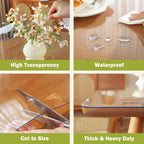 OstepDecor Clear Table Cover Protector 36 x 60 Inch, 1.5mm Thick Plastic Table Cover, Dining Table Protector Pad, Waterproof & Easy Cleaning PVC Desk Mat for Dresser, Coffee & Kitchen Wooden Tabletop