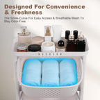 FAHKNS 4-Tier Laundry Sorter Cart with Wheels, Large 95L Capacity Hamper Organizer, Rolling Storage with Removable Mesh Bins for Laundry Use in Home, Dorm, Apartment (17.3"x13.1"x54.7")
