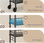 Slim Rolling Storage Cart with Wheels, Metal 6 Tier Spice Rack Mobile Shelving Unit Organizer Kitchen Utility Cart for Office Bathroom Kitchen Laundry Room Narrow Places (6inches)
