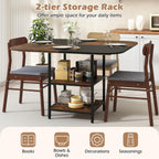 Giantex 47.5-inches Dining Table for 4, Square Kitchen Table with 2-Layer Storage Rack, Mix-Colored Tabletop, Adjustable Foot Pads, Wooden Dinner Tables for Dinette, Living Room, Restaurant