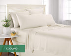 Pure Bamboo King Sheets, Genuine 100% Organic Viscose Derived from Bamboo Bed Sheet Set, Luxuriously Soft & Cooling, Double Stitching, 2 Year Quality Promise (King, Ivory)