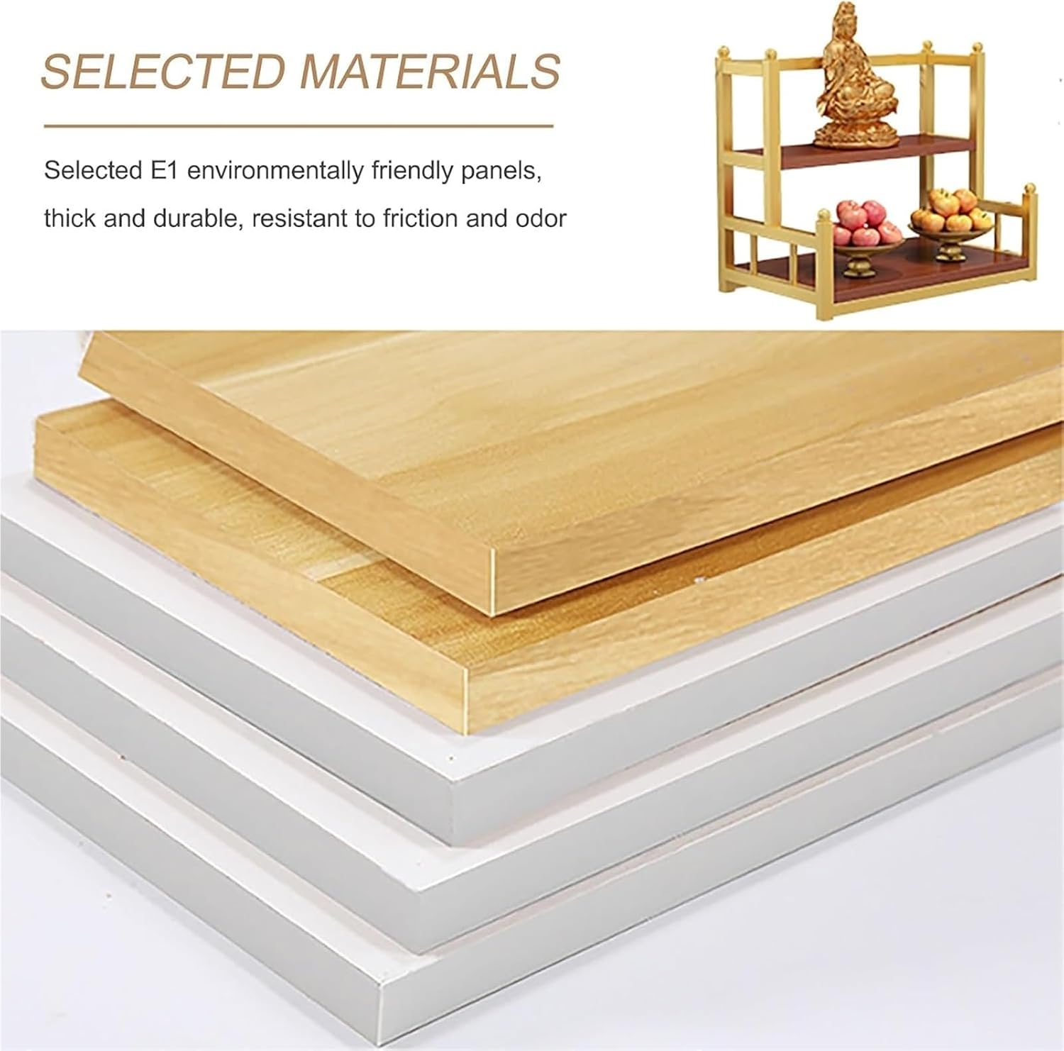 Altar Table， Multi-Tiered Buddhist Prayer Altar Cabinet for Small Spaces(White,50cm(19.7in))