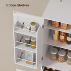 70.9" Tall Pantry Cabinet, Kitchen Pantry Storage Cabinet, Freestanding Food Pantry Cabinet with 4 Doors and Adjustable Shelves, Cupboard with Drawer for Kitchen, Living Room, White