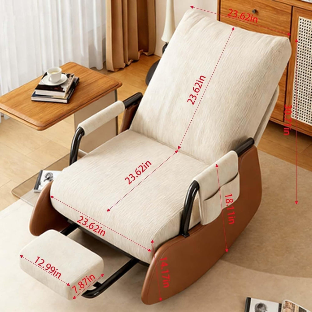 Cozy Rocking Chair with Foot Rest | Stylish Rocking Chairs for Living Room | Versatile Rocking Chairs for Nursery, Bedroom & Outdoor Porch