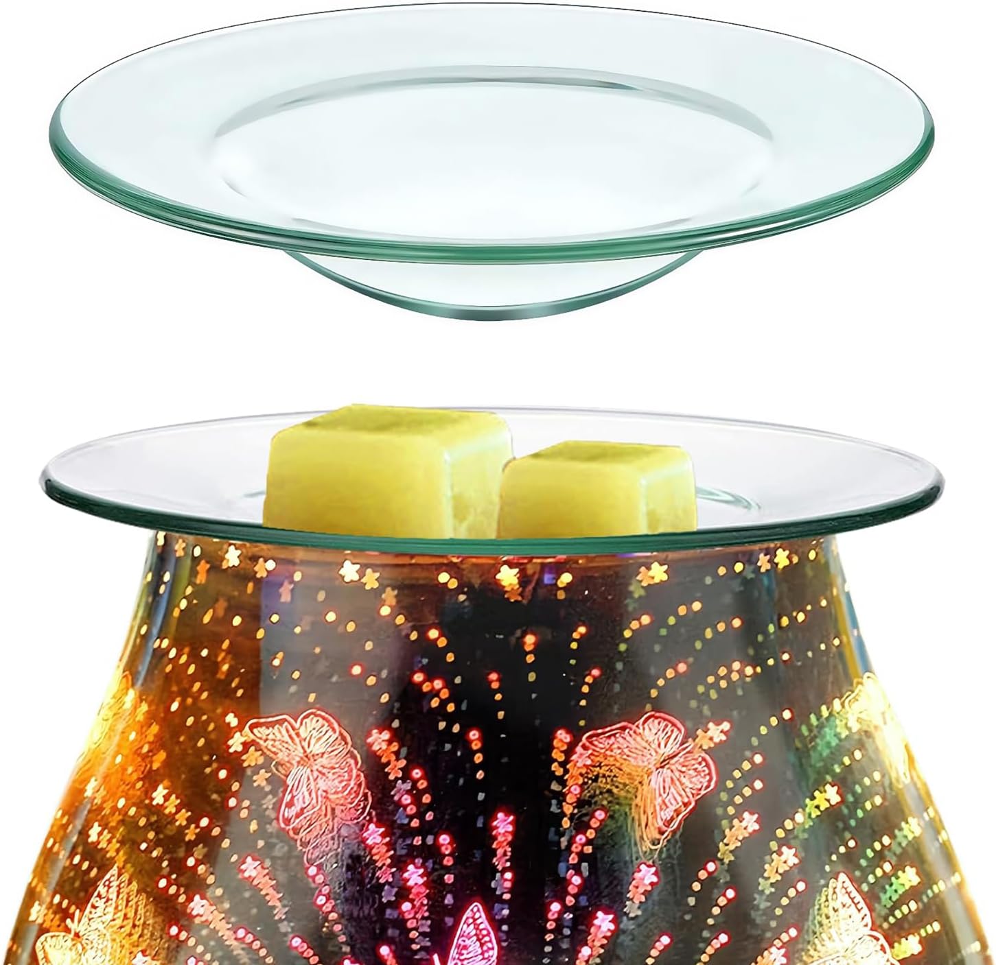 Replacement Glass Dish for Oil Burner and Wax Melt Burner, Round Glass Tray for Aromatherapy Lamp and Tart Warmer 12cm (4Pcs, 4.5")