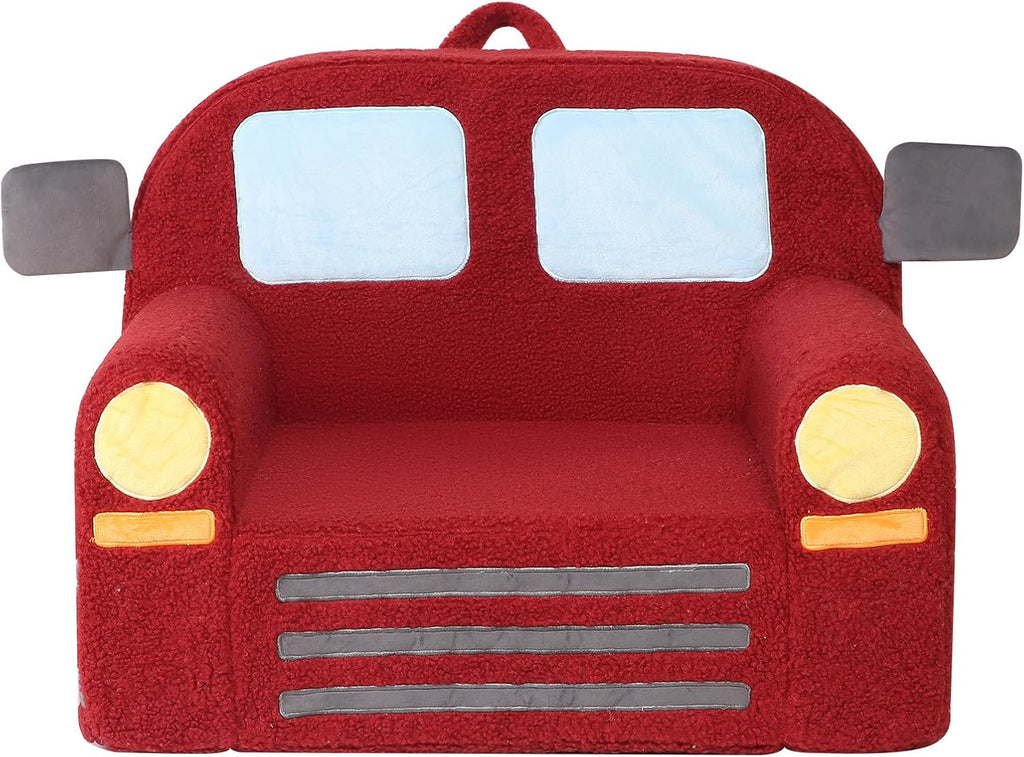MOMCAYWEX Comfy Toddler Chair, Snuggly Kids Armchair, Red Fire Truck