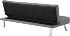 OSP Home Furnishings Sawyer Convertible Futon Sofa with Easy Lift and Stainless Steel Legs, Grey Fabric