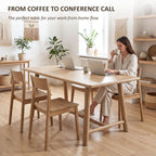 CIMOTA 69" Dining Table for 4-6, Wood Kitchen Table with Solid Wood Legs, Modern Farmhouse Dining Furniture for Dining Room, Living Room & Home Office, Natural Finish