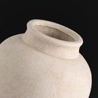 Ceramic Rustic Farmhouse Vase, Small Flower Vase Decorative Vase Short Pottery Vases for Home Decor Table Living Room Entryway Mantel Bookshelf Bedroom Bathroom Kitchen - 6" W