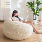 MAXYOYO Bean Bag Chair for Adults, Large 4 ft Bean Bag Chair with Foam Filling, Ultra Soft Fur Lazy Sofa for Living Room Bedroom, Machine Washable Cover