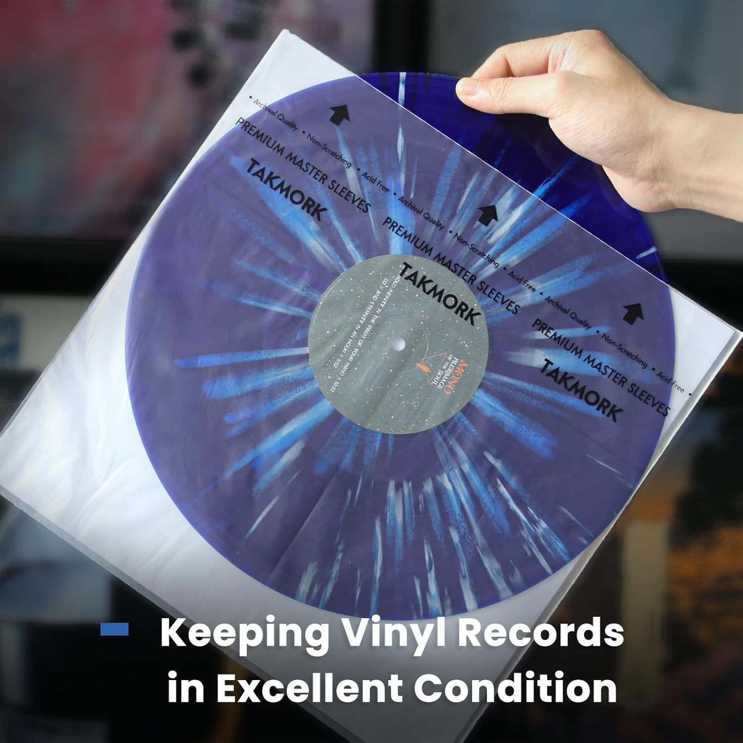 Vinyl Record Inner Sleeves: 12" Anti-Static Rice Paper LP Sleeves Album Record Acid-Free Clear Protective Sleeves for Vinyls Storage, 25pcs