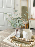 Bessol Artificial Eucalyptus Stems in Glass Vase with Faux Water, 13.5" Fake Plants for Home Decor, Coffee Table Centerpieces, Office, Bathroom & Farmhouse Weddings - Faux Greenery Plants Decorations