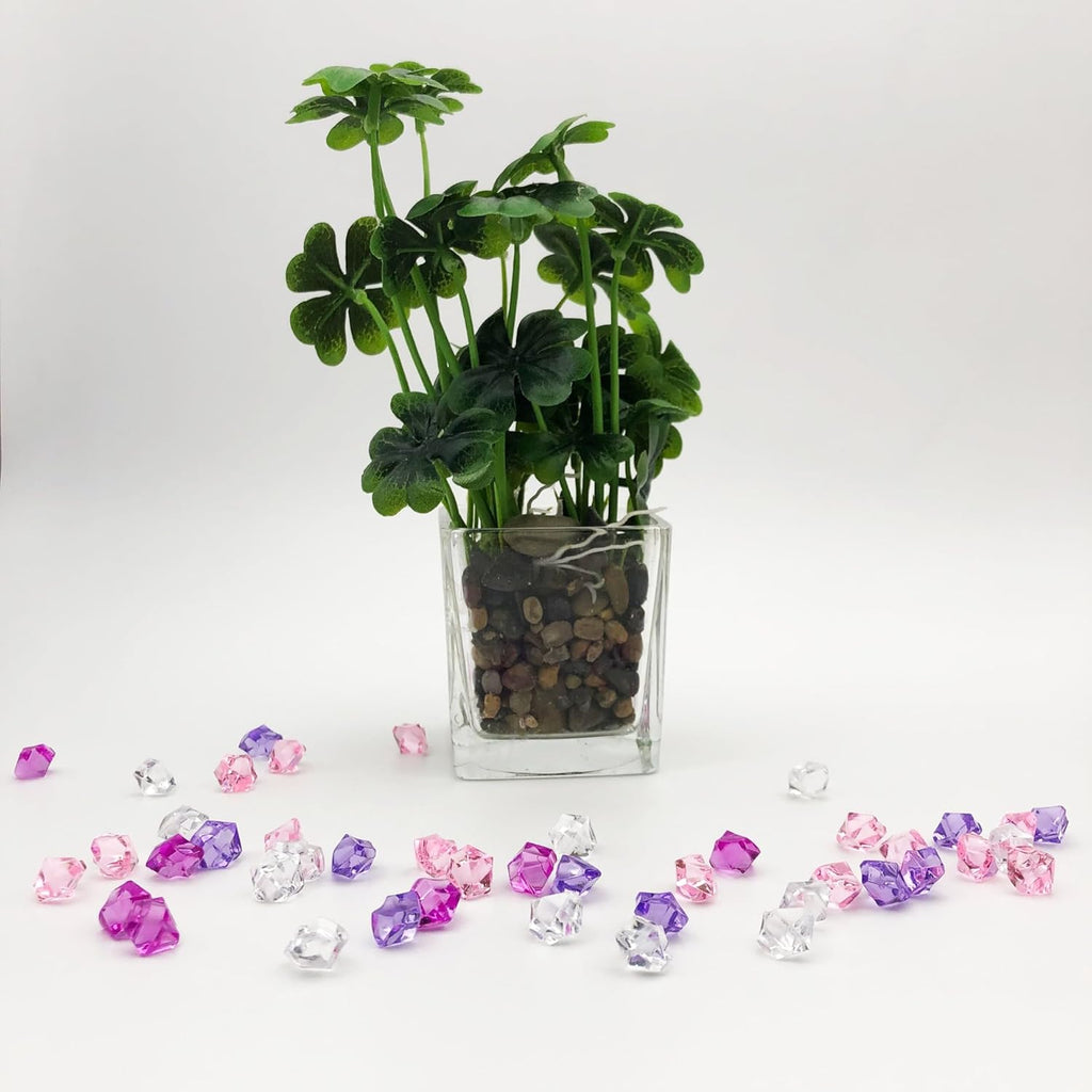Pack of 200 Decorative Acrylic Crystal Gems, Multi-Color Ice Rocks, Reusable Acrylic Crushed ice Rocks for Home Décor