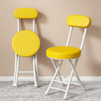 Folding Chairs - Executive Barstools Metal Frame Side Chair,150KG Weight Capacity,Widen The Large seat Surface Lobby Stacking Reception Chair(Yellow)