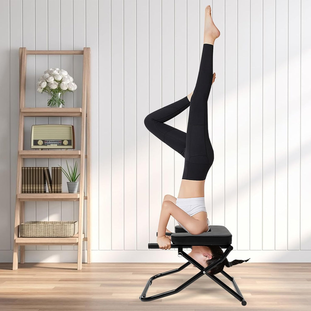 AngelcityCC Yoga Headstand Bench Stand Yoga Chair for Family Gym Relieve Fatigue Build Up Body, Strength Training Inversion Equipment for Relaxation and Strength