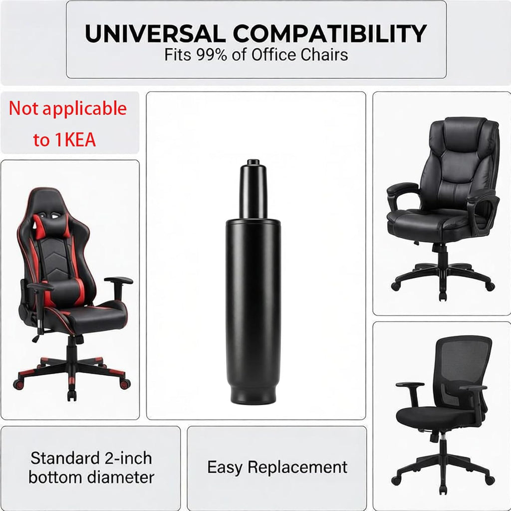 10.1 Inches-14 Inches Office Chair Cylinder Replacement Parts, 3.9in Stroke,Heavy Duty 1000 lbs,Hydraulic Chair Gas Lift Universal Gas Cylinder Fit Most Office Chairs/Gaming Chairs, Class 4