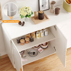 ONBRILL 60" Sideboard Buffet Cabinet, Large Credenza Storage Cabinet, Modern Console Table with Doors and Shelves, White Coffee Bar for Living Dining Room Kitchen Hallway