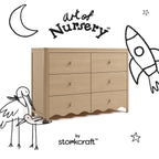 Storkcraft Casablanca 6 Drawer Dresser, Driftwood | GREENGUARD Gold Certified, Wood Dresser for Bedroom, Kids & Nursery Storage Chest, Safety Interlocking Drawers, Kids Bedroom