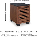 Signature Design by Ashley Kallari Industrial Chairside End Table with Cabinet and Shelf, Dark Brown & Black