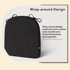ELFJOY Chair Cushions for Dining Chairs Non-Slip Kitchen Chair Cushions Set of 2 Seat Cushion with Ties for Indoor Kitchen Dining Office Black