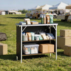 VEVOR Folding Portable Bar Table, 38.6 x 15.2 x 34.3 in, with Carry Bag, Storage Shelf, and Detachable Skirt, Quick and Easy Setup, Foldable Mobile Bartending Station for Events, Party, Tradeshow
