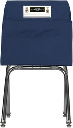 Seat Sack Student Chair Storage Pocket - 19", Single Pocket, Classroom Chair Organizer for Student Desks, Durable Over-the-Chair Storage, Ready-to-Use Name Tag Window, Blue, 1-Pack