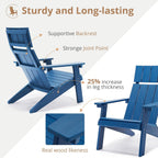 LUE BONA Modern Adirondack Chairs Set of 6, Navy Blue Plastic Adirondack Chair, High Back Poly Adirondack Fire Pit Chairs Weather Resistant, Patio Outdoor Chairs for Porch, Deck, Pool, Garden, 330LBS