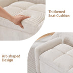 Storage Bench for Bedroom End of Bed, Upholstered Storage Ottoman Bench with Pillows for Foot of Bed, Bedroom,Living Room, Entryway, Corduroy White