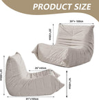 Modern Living Room, Adult Bean Bag Floor Sofa, Super Soft and Comfortable Memory Foam Lazy Sofa, Togo Recliner Furniture, Suitable for Balcony Bedroom Fireside Chair (Apricot)