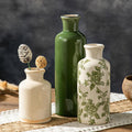 Rustic Ceramic Vase Set of 3, Flower Vases for Farmhouse Decor, Kitchen Living Room Table Centerpieces Decoration, Shelf, Mantel and Entrance Decorations-Multicolor.