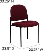 EMMA + OLIVER Comfort Burgundy Fabric Stackable Steel Side Reception Chair