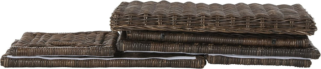 happimess HPM9002A Elijah 30" Wicker Storage Trunk, Collapsible for flat storage, Rattan-Sarang Buaya, Coastal for Office, Dorm Room-LivingRoom, Bedroom, Dining Room, Brown