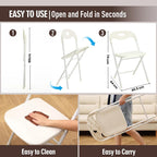 Huacan 4 Pack White Folding Chair - Portable Stackable Commercial Foldable Chair Reinfoced Steel Frame for Comfortable Event Chair-Lightweight Folding Chair (White, 4 Pack)