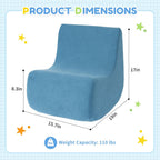 Toddler Chair, Comfy Kids Sofa Chair for Playroom, Supportive Toddler Couch for Boys and Girls with Washable Cover, Small Kids Furniture Sofa for Baby Gift (L-Shape-Blue)
