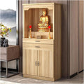 Meditation Altar Table with Storage – 31.5in Red Buddhist Shrine for Prayer & Relaxation, Decorative Prayer Stand Cabinet for Home Meditation & Spiritual Practices(Natural,50cm/19.6in)